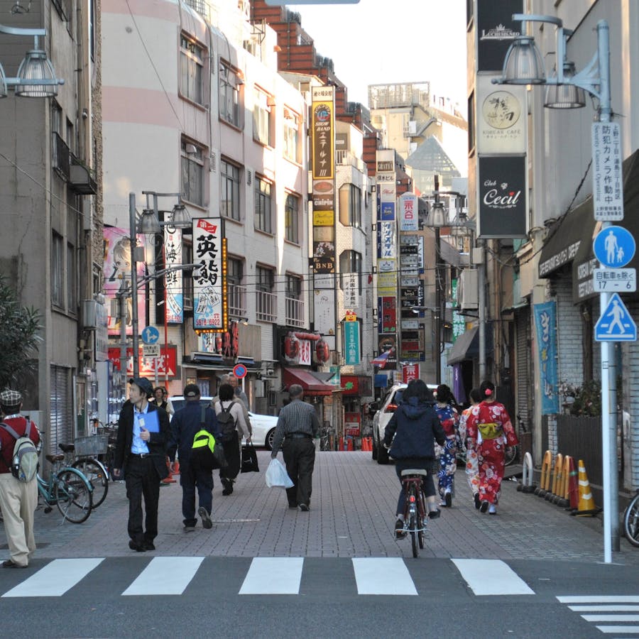 Bustling Tokyo street scene